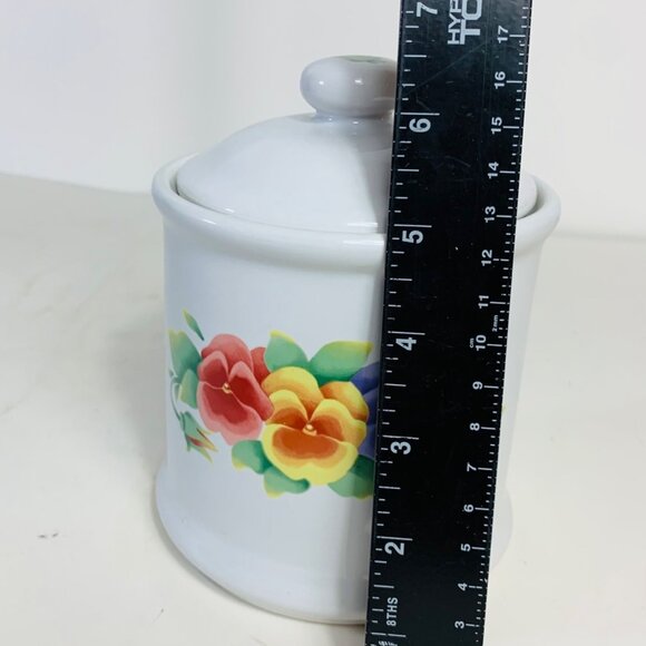 Corning Small Canister Summer Blush Floral Corning Ceramic Coffee Jar Lid VTG - Picture 8 of 14